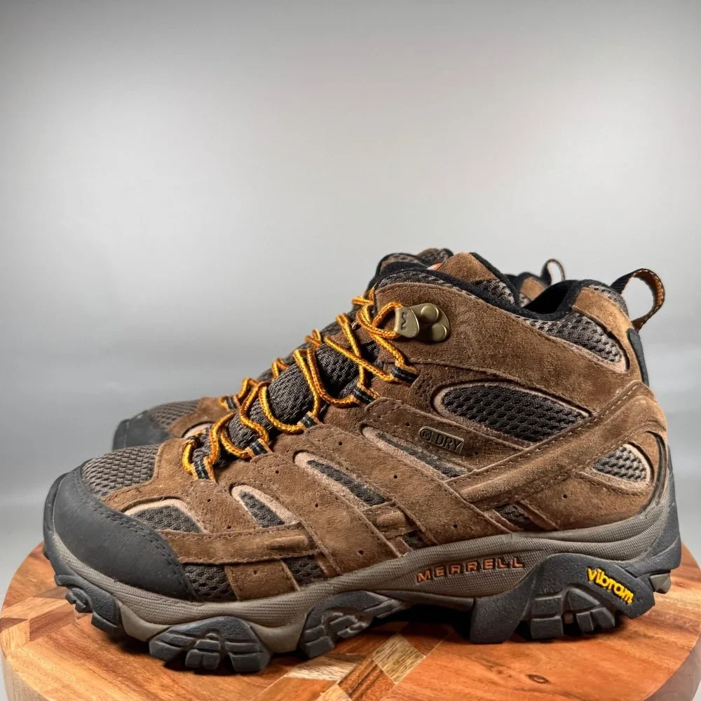 Merrell Moab 2 Mid Waterproof Hiking Boots Mens 8 Earth Brown J06051 Vibram